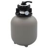 vidaXL Bazenski pe&scaron;čeni filter s 4-pozicijskim ventilom siv 350 mm