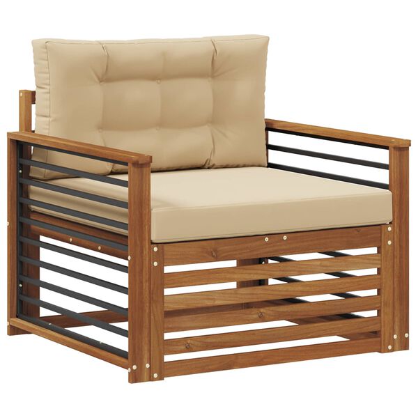 vidaXL Zunanja garnitura za sedenje Masivno akacijevo les in poliester