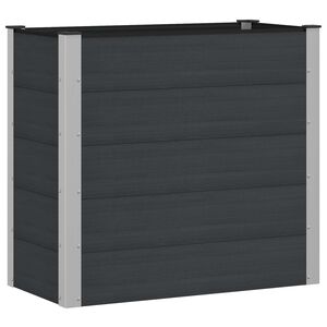 vidaXL Vrtna visoka greda Črna 100 x 50 x 91 cm WPC in aluminij