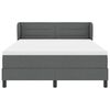 vidaXL Postelja z vzmetnico z vzmetnico Temno siva 160 x 200 cm blago