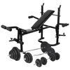 vidaXL Vadbena klop s kompletom uteži in stojalom 120 kg