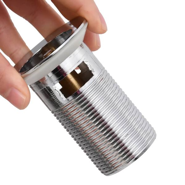 vidaXL Sifon s funkcijo proti prelivanju krom 6,4x6,4x9,1 cm