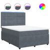 vidaXL Box spring posteljni z vzmetnico temno siv 140x190 cm žamet