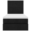 vidaXL Otomanski posteljni okvir z vzmetnico črn 90x190 cm blago