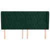 vidaXL Vzglavje z u&scaron;esi temno zeleno 183x23x118/128 cm žamet