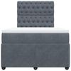 vidaXL Box spring postelja z vzmetnico temno siva 120x200 cm žamet