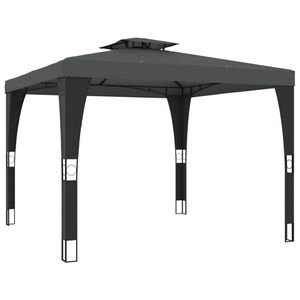 vidaXL Paviljon z dvojno streho antracit 2,98x2,98 m jeklo