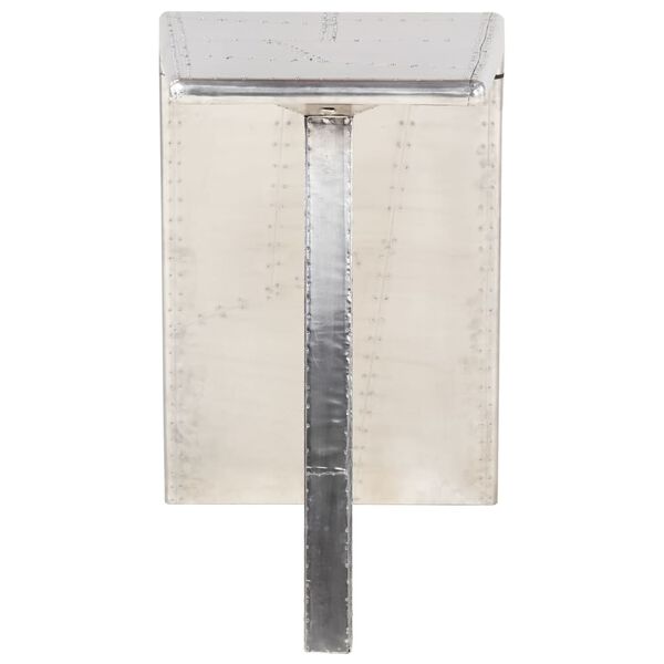 vidaXL Letalska pisalna miza srebrna 112x50x76 cm kovina