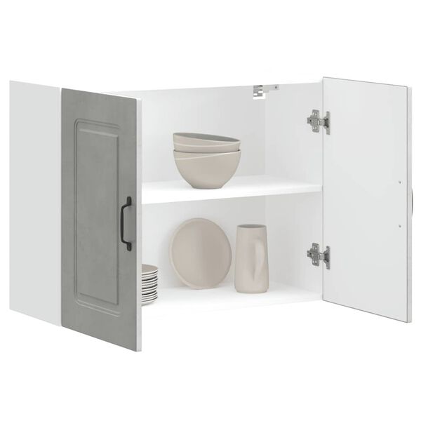 vidaXL Kuhinjska stenska omarica Kalmar betonsko siv inženirski les