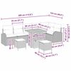 vidaXL Vrtna sedežna garnitura z blazino 9 pcs Bež in svetlo siva