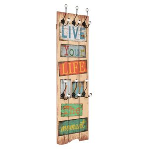 vidaXL Stenski obe&scaron;alnik s 6 kljukicami 120x40 cm LE LIFE