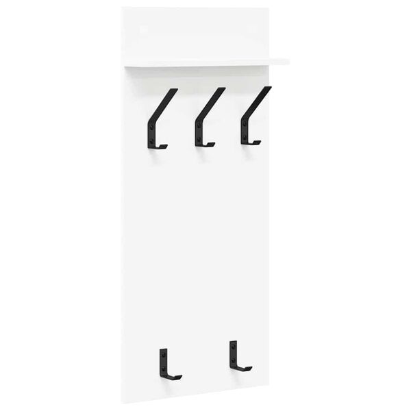 vidaXL Nadwyčajna obe&scaron;alnik za pla&scaron;če s polico Bela 40 x 10 x 90 cm