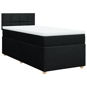 vidaXL Box spring postelja z vzmetnico črna blago