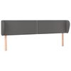 vidaXL Vzglavje z u&scaron;esi sivo 203x23x78/88 cm umetno usnje