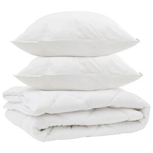 vidaXL odeja za vse sezone z blazino 3 pcs Bela Mikrovlakna