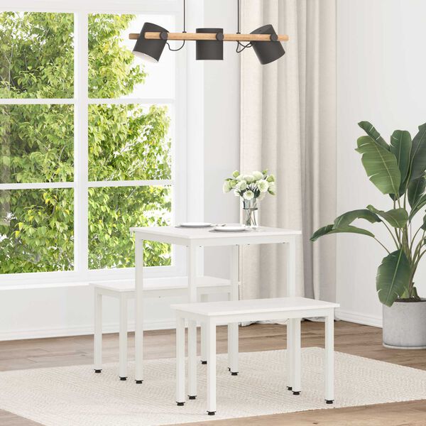 vidaXL Jedilna miza Bela 60 x 60 x 75 cm Masivno borovo les