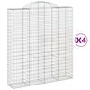 vidaXL Obokane gabion ko&scaron;are 4 kosi 200x50x220/240 cm pocinkano železo