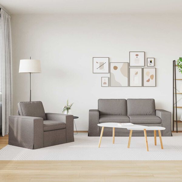 vidaXL Kavč 2 pcs Taupe 182 x 80 x 82 cm blago