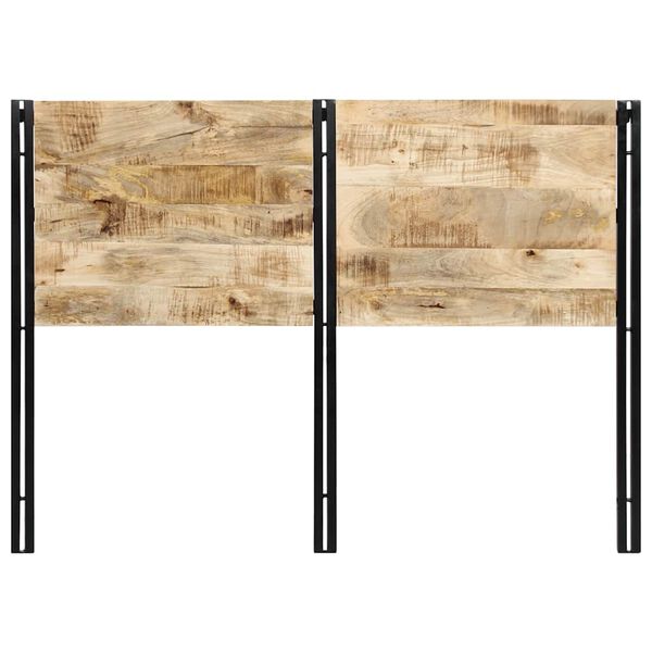 vidaXL Naglavna deska 140 cm trden mangov les in železo