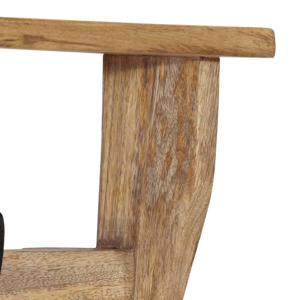 vidaXL Stenski obešalnik za plašče s 4 kljukami trden mangov les