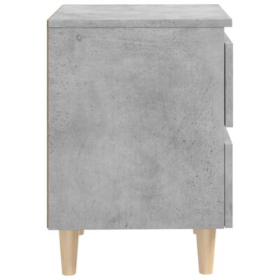 vidaXL Nočna omarica z nogami iz borovine betonsko siva 40x35x50 cm