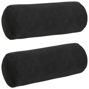 vidaXL Blazine 2 pcs Črna &Oslash; 15 x 40 cm Žametna tkanina