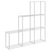vidaXL Tubular Shelf s shranjevanjem Bela 129 x 27 x 132 cm Aluminij