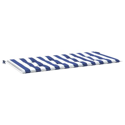 vidaXL Blazina za vrtno klop modro bele črte 120x50x3 cm oxford