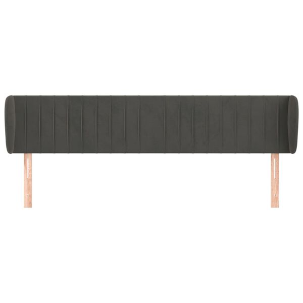 vidaXL Vzglavje z ušesi temno sivo 183x23x78/88 cm žamet