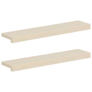 vidaXL Okenske police 2 kos Bela 70 x 15 x 2 cm Masivno hrastovo les