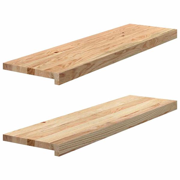 vidaXL Podloge za stopnice 2 kosa 90x25x2 cm trdna hrastovina