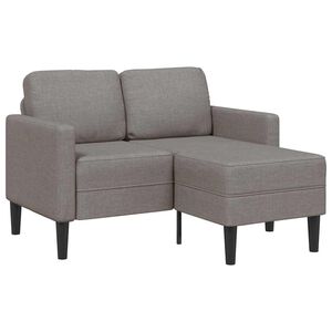 vidaXL 2-sedežni kavč z leži&scaron;čem v obliki črke L taupe 125 cm tkanina