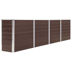 vidaXL Dvignjeno cvetlično korito 320x40x77 cm pocinkano jeklo rjavo