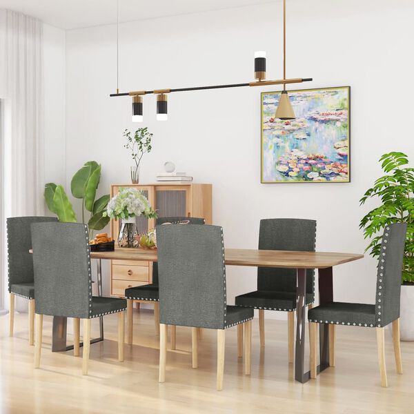 vidaXL Jedilni stoli 6 kosov temno sivo blago