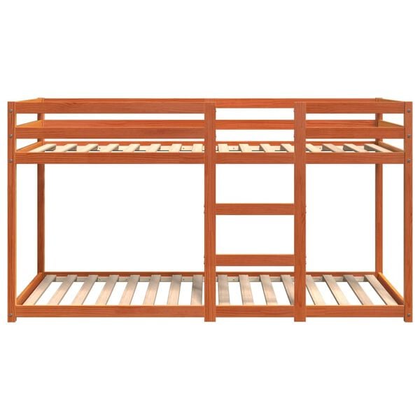 vidaXL Pograd vo&scaron;čeno rjav 75x190 cm trdna borovina