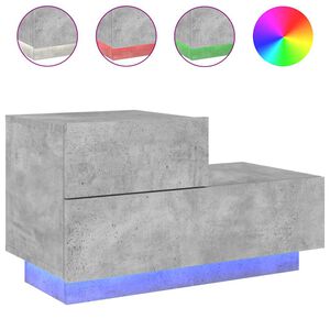 vidaXL Nočna omarica z LED lučkami betonsko siva 70x36x40,5 cm