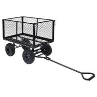 vidaXL Vrtni ročni voziček črn 350 kg
