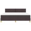 vidaXL LED Box Spring Postelja z LED Temno rjava 180 x 200 cm blago
