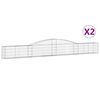 vidaXL Obokane gabion ko&scaron;are 2 kosa 400x30x40/60 cm pocinkano železo