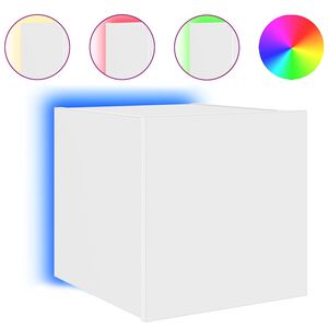 vidaXL Stenska TV omarica z LED lučkami bela 30,5x35x30 cm