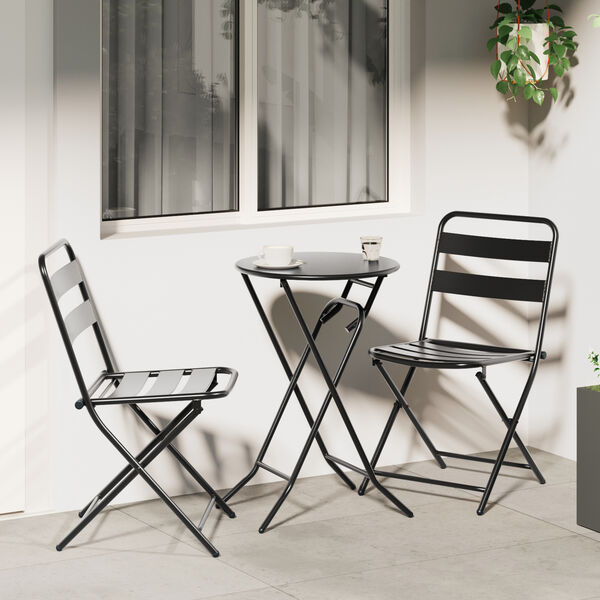 vidaXL Vrtnik Bistro Set 3 pcs Antracit Jeklo
