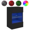vidaXL Stenska TV omarica z LED lučkami črna 40x30x60,5 cm