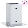 vidaXL Post Bases Square 12 kosov Silver 91x91 mm Pocinkano jeklo