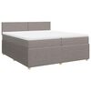 vidaXL Box spring postelja z vzmetnico taupe 200x200 cm blago