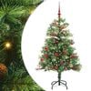 vidaXL Umestno božično drevo z LED lučmi Zelena 150 cm PVC in kovina