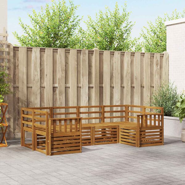 vidaXL Sedežne garniture 6 pcs Naravna Masiven les akacije