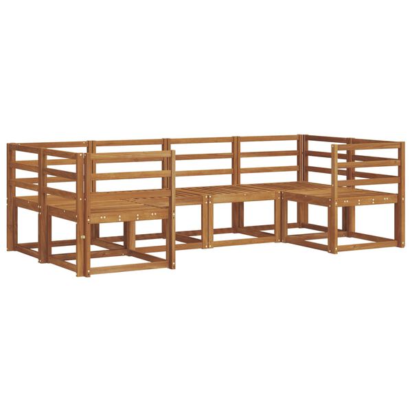 vidaXL Zunanja garnitura za sedenje 6 pcs Naravna Masiven les akacije