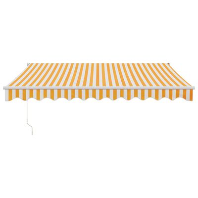 vidaXL Avtomatsko zložljiva tenda rumena in bela 3x2,5 m