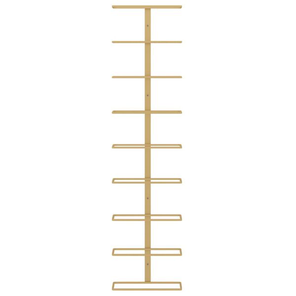 vidaXL Stensko stojalo za vino za 9 steklenic zlato železo