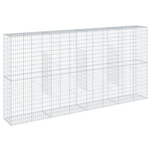 vidaXL Gabionska ko&scaron;ara s pokrovom 400x50x200 cm pocinkano železo